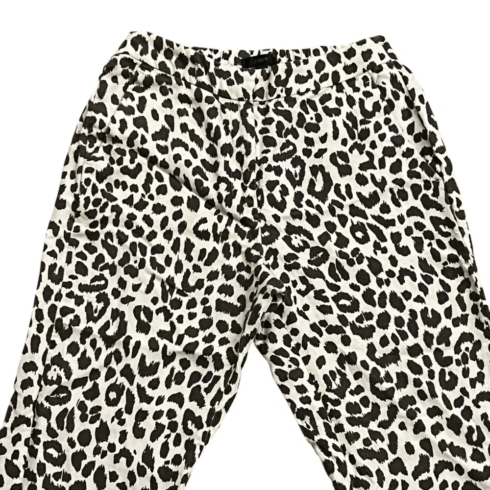 J.Crew Linen Leopard Print Pants Size 4 Tall Relaxed Lightweight Animal‎ Print